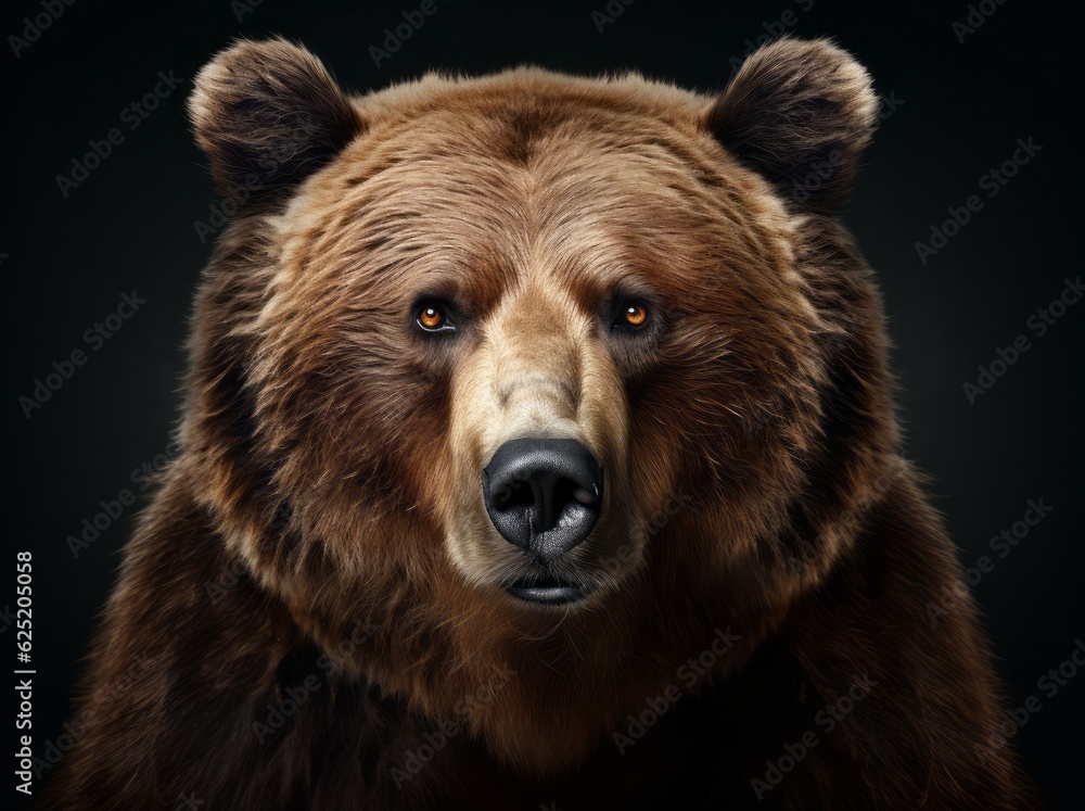 Ursus Portrait, A Majestic Illustration of a Dangerous Grizzly Bear, Generative AI Ursus Portrait, A Majestic Illustration of a Dangerous Grizzly Bear, Generative AI