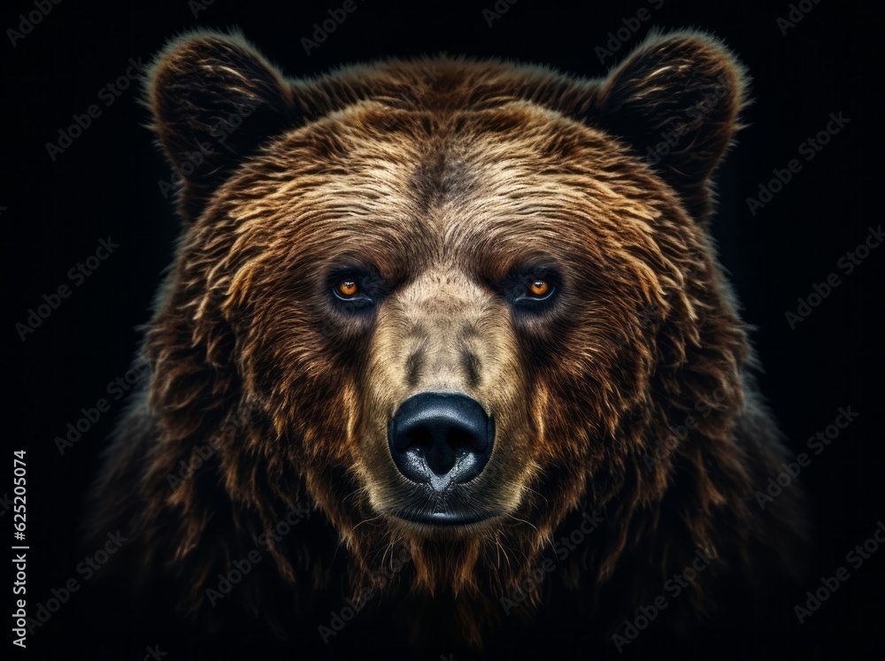Ursus Portrait, A Majestic Illustration of a Dangerous Grizzly Bear, Generative AI Ursus Portrait, A Majestic Illustration of a Dangerous Grizzly Bear, Generative AI