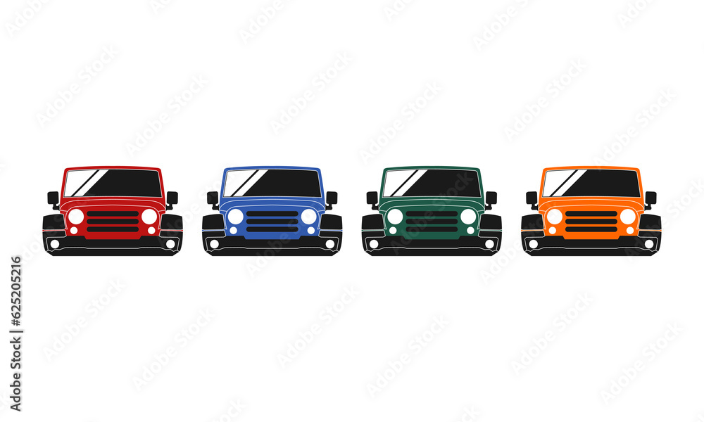 Adventure car set illustration vector design