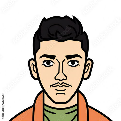Bold Line Quirky Man minimal Avatar on white background