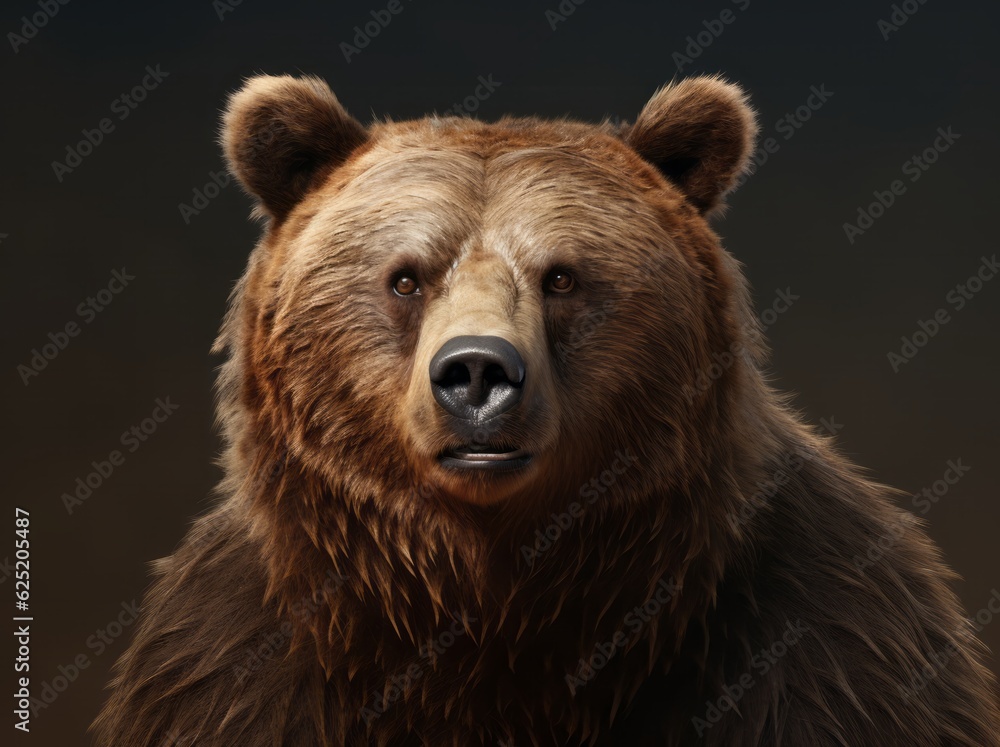 Ursus Portrait, A Majestic Illustration of a Dangerous Grizzly Bear, Generative AI Ursus Portrait, A Majestic Illustration of a Dangerous Grizzly Bear, Generative AI