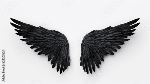 Black wing isolated on white background