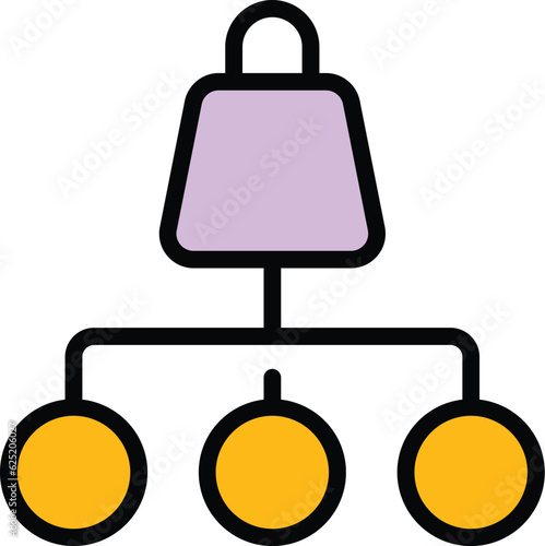 Scheme product icon outline vector. Business process. Waste cycle color flat