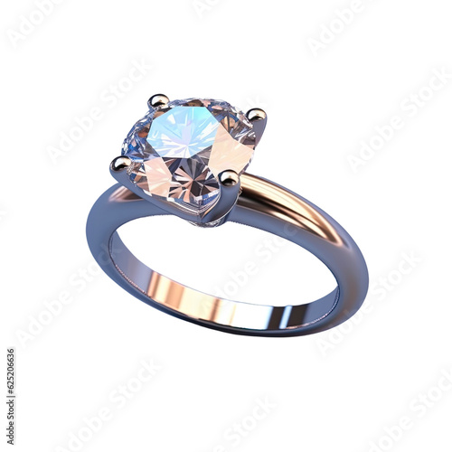 Ring with diamonds isolated transparent background, PNG.