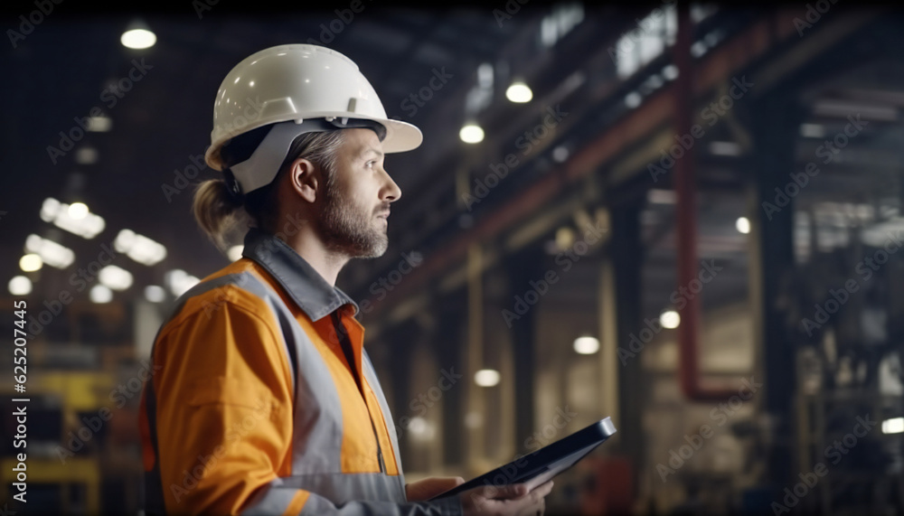 Professional heavy industry engineer worker wearing a hard hat Professional heavy industry engineer worker wearing a hard hat