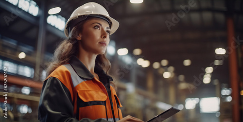 Professional heavy industry engineer worker wearing a hard hat