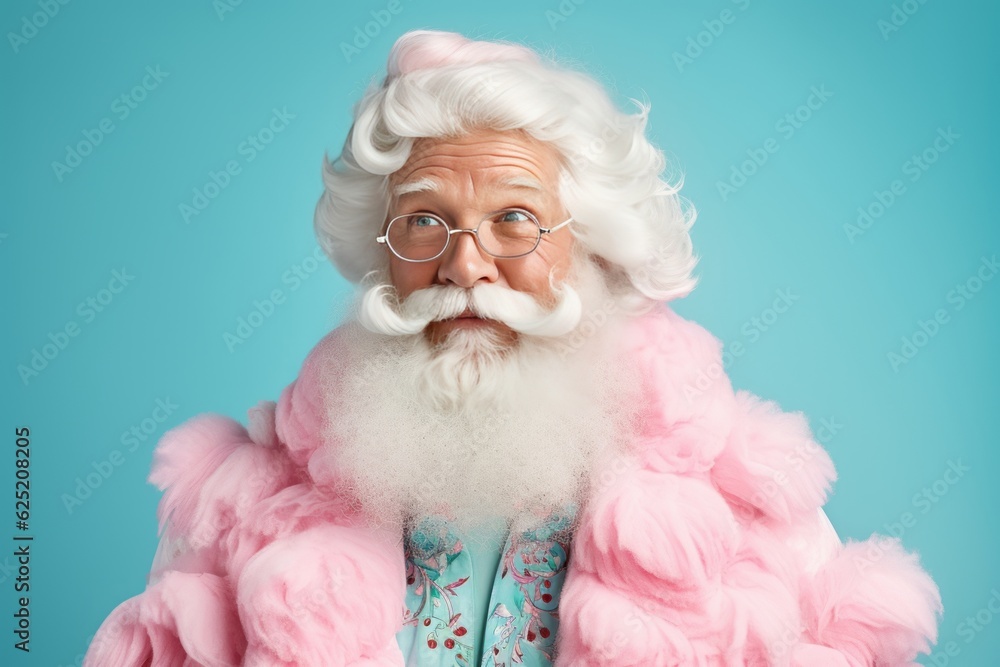 Illustration of happy smiling positive Santa Clause with white hipster beard and hairstyle. Christmas creative idea with grandpa in casual clothes. Pastel colors. Generative AI. Illustration of happy smiling positive Santa Clause with white hipster beard and hairstyle. Christmas creative idea with grandpa in casual clothes. Pastel colors. Generative AI.