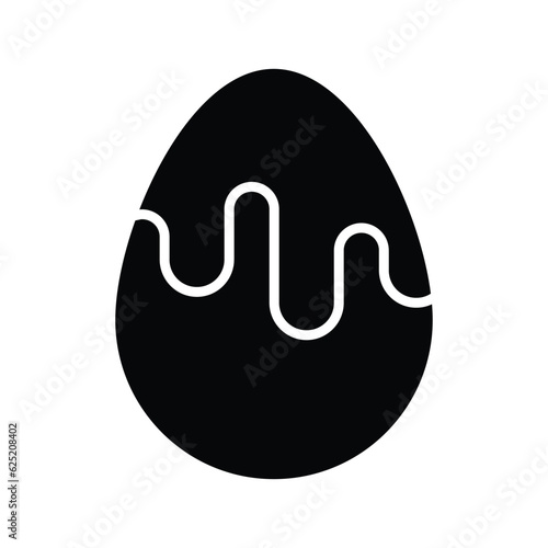 Chocolate dipped egg icon, cacao egg vector isolated on white background