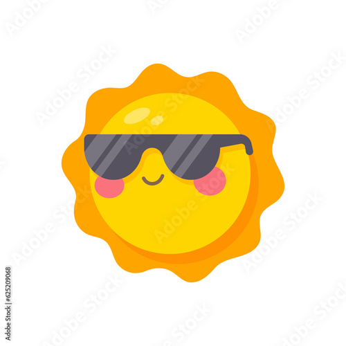 Wallpaper Mural smiling sun cartoon wearing sunglasses summer travel concept protection from sun rays Torontodigital.ca