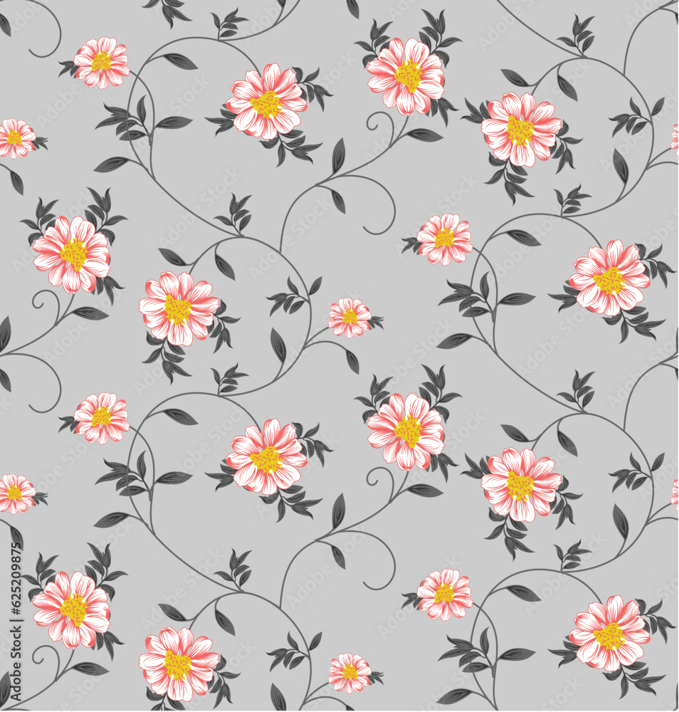 seamless vector flower and cheeks design pattern on background