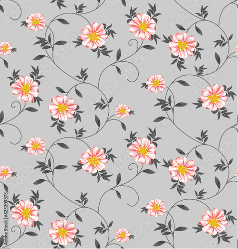 seamless vector flower and cheeks design pattern on background