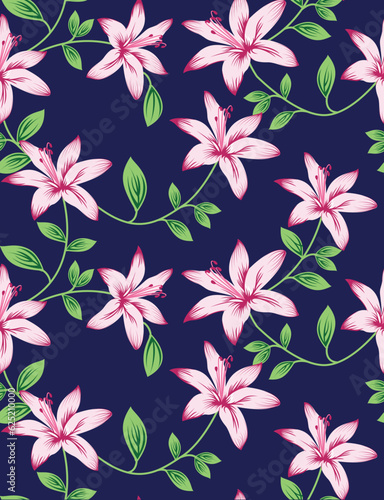 Wallpaper Mural seamless vector flower and cheeks design pattern on background Torontodigital.ca
