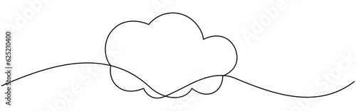 Cloud continuous one line drawn. Sky linear symbol. Vector illustration isolated on white.