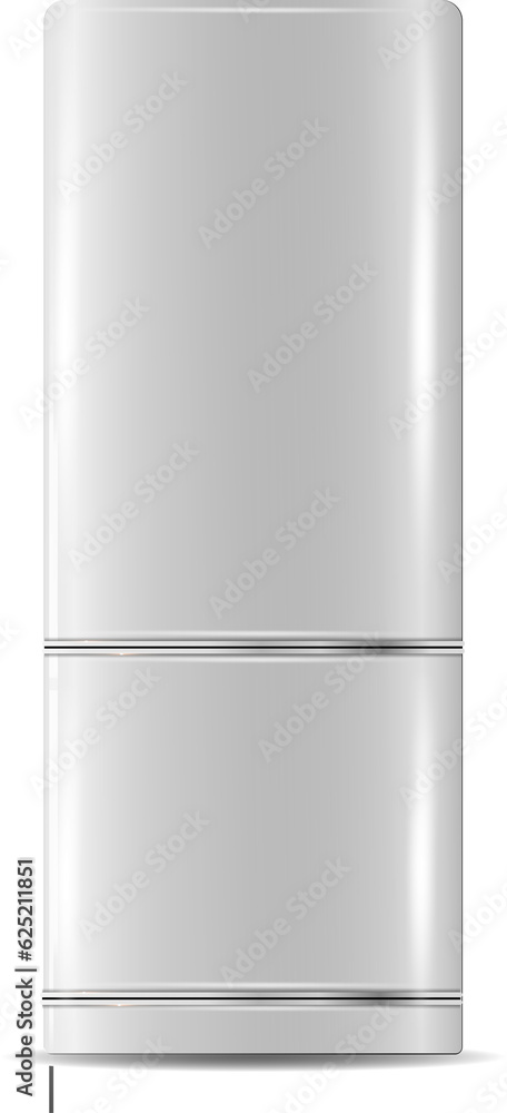 Modern fridges. Realistic silver coolers Modern fridges. Realistic silver coolers