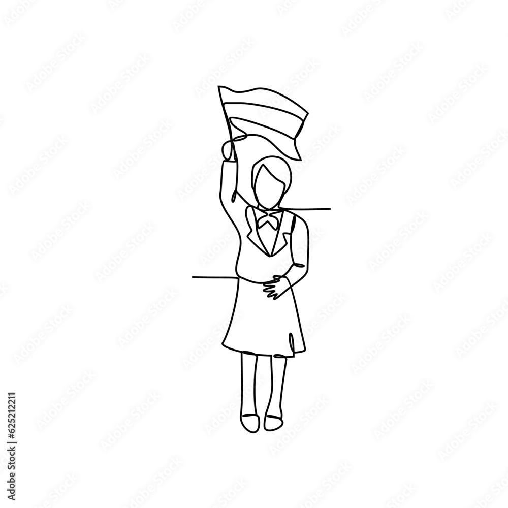 One continuous line drawing of school uniform in Egypt with white background. Fashion education design in simple linear style. education design concept vector illustration. One continuous line drawing of school uniform in Egypt with white background. Fashion education design in simple linear style. education design concept vector illustration.