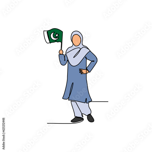 One continuous line drawing of school uniform in Pakistan with white background. Fashion education design in simple linear style. education design concept vector illustration.