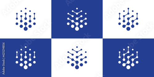 logo design hexagon tech icon vector modern