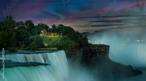 Niagara Falls state park at sunset 