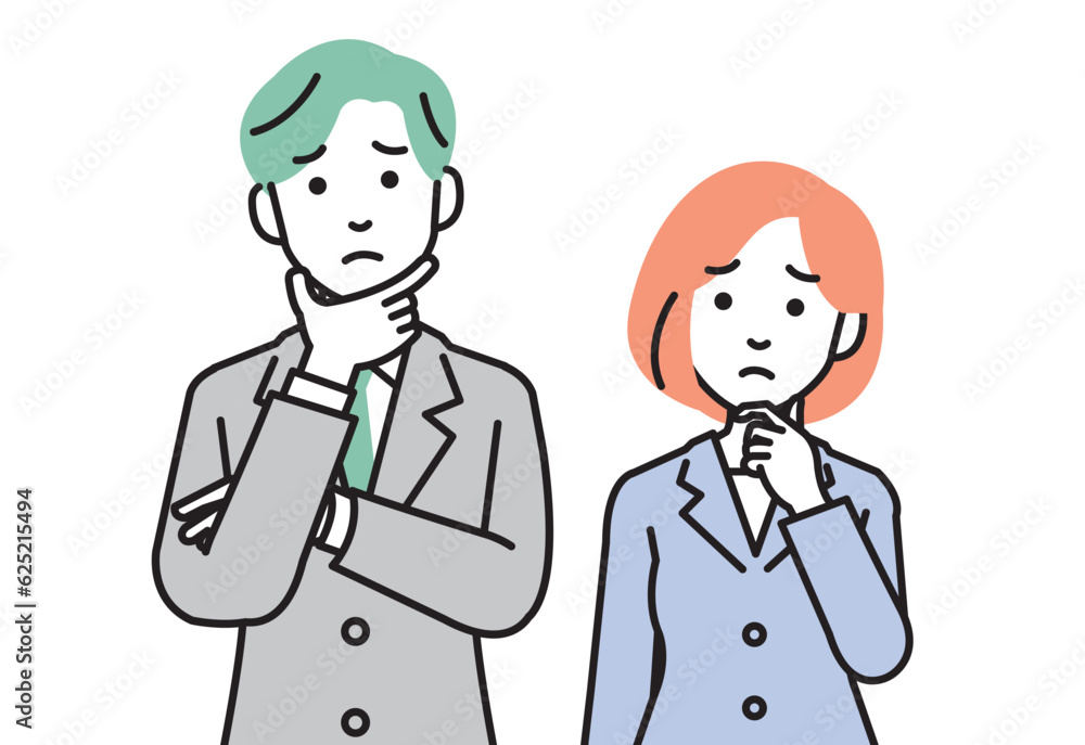 考え事をするビジネスパーソン 男女
Thinking business person men and women 考え事をするビジネスパーソン 男女
Thinking business person men and women