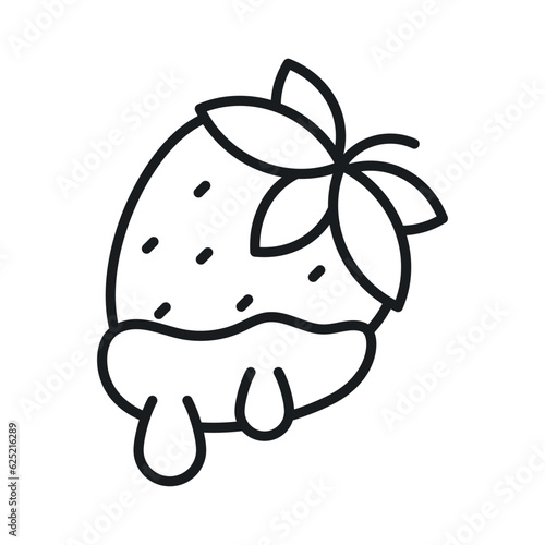 An amazing chocolate dipped strawberry vector design, modern flat style