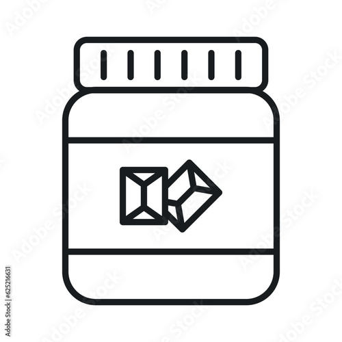 Chocolate spread jar icon isolated on white background. Cocoa sweet brown cream dessert for breakfast