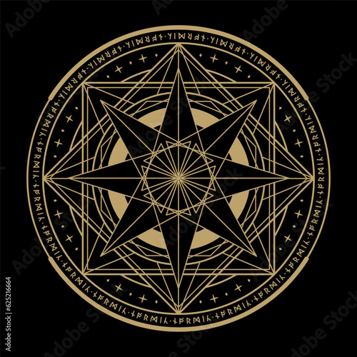 mysterious golden magical circle vector design