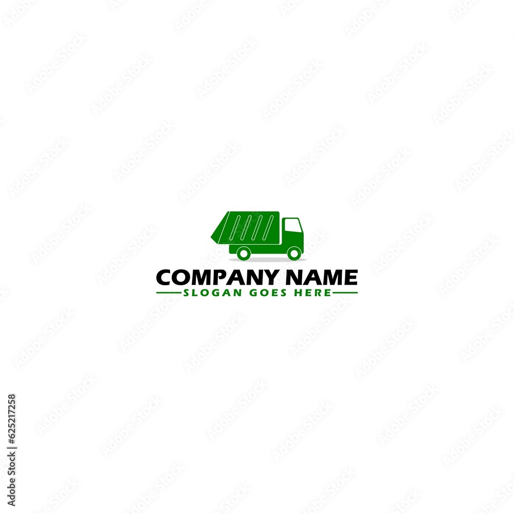 Garbage Loader Truck logo template isolated on white background Garbage Loader Truck logo template isolated on white background