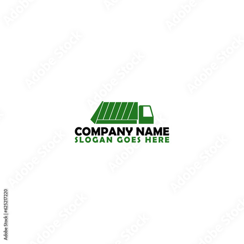 Garbage Loader Truck logo template isolated on white background
