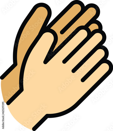Community handclap icon outline vector. Hand clap encourage. People support color flat photo