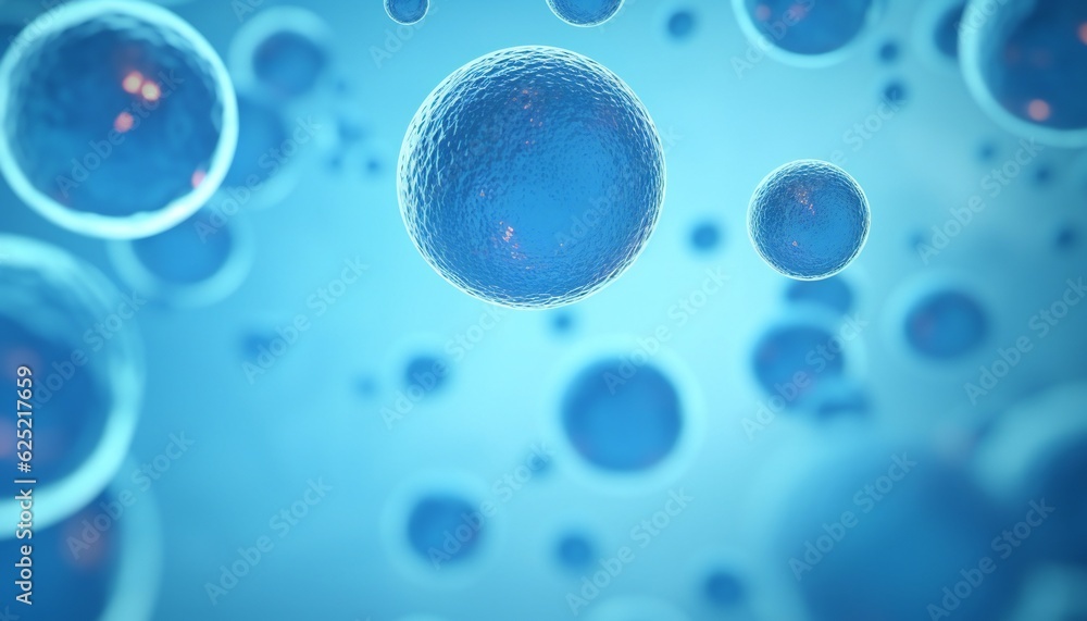 human cells in a blue background