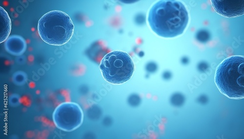 human cells in a blue background