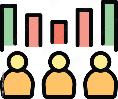 Voting results icon outline vector. Election vote. Online choice color flat