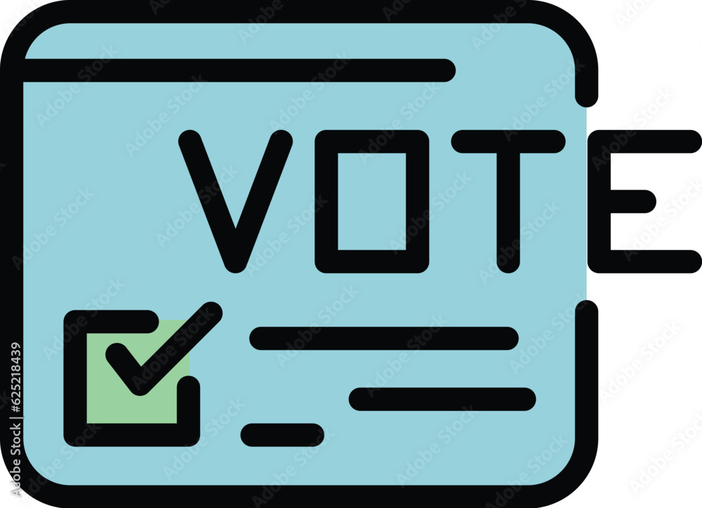 Election list icon outline vector. Vote poll. Online survey color flat Election list icon outline vector. Vote poll. Online survey color flat