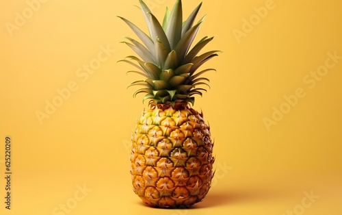A realistic illustration of a single pineapple with a minimalist design  Generative Ai