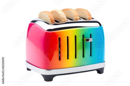 color toaster, white background PNG. professional photography