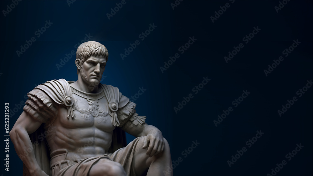 Ancient Roman Emperor Statue Digital Render