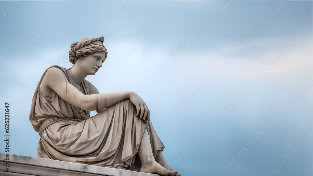 Ancient Roman Maiden Statue Digital Render
