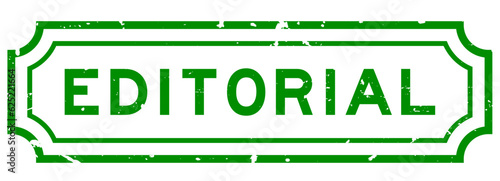 Grunge green editorial word rubber seal stamp on white background