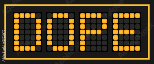 Orange color led banner in word dope on black background