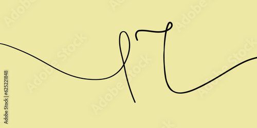 Number 17 line art drawing on yellow background. 17th birthday. Vector illustration