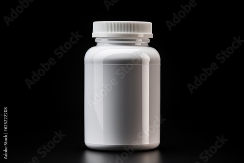 Top view mockup bottle for pills and vitamins on black background