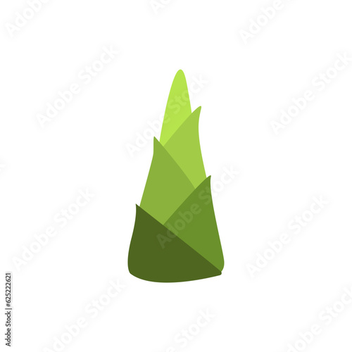 Bamboo shoots or bamboo sprouts flat design vector illustration isolated on white background