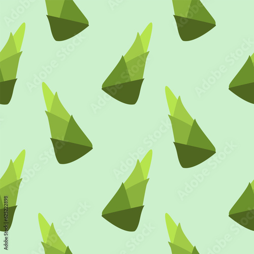 Bamboo shoots or bamboo sprouts seamless pattern