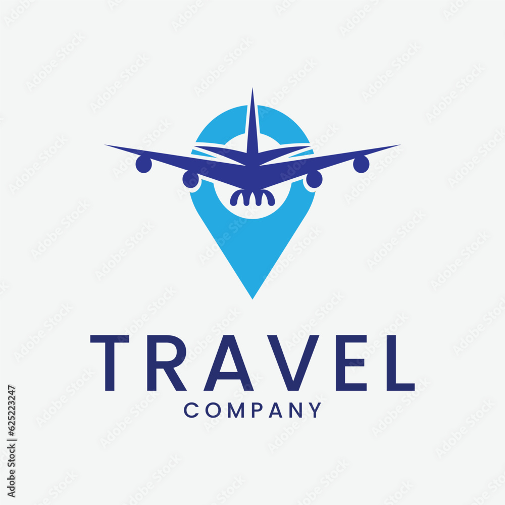air travel line art design logo illustration icon