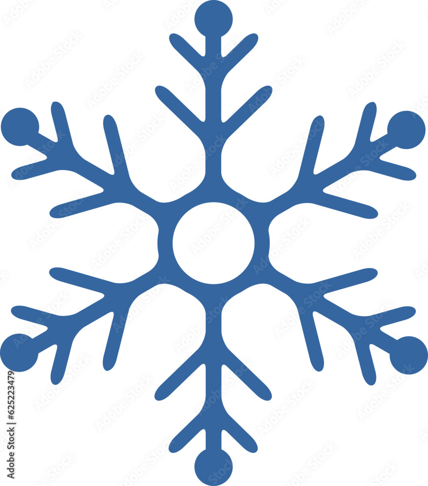 Blue geometric linear snowflake icon Blue geometric linear snowflake icon