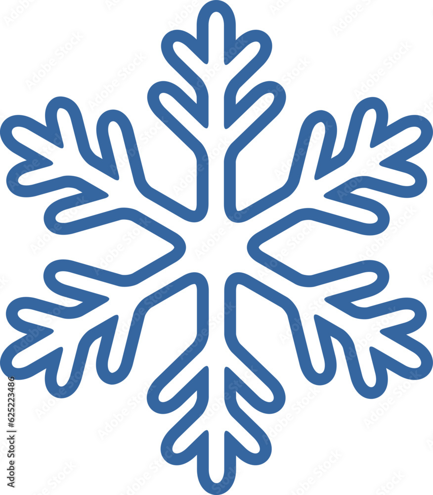Blue geometric linear snowflake icon Blue geometric linear snowflake icon