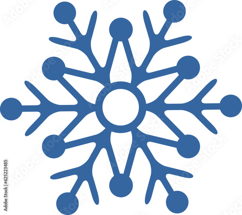 Blue geometric linear snowflake icon