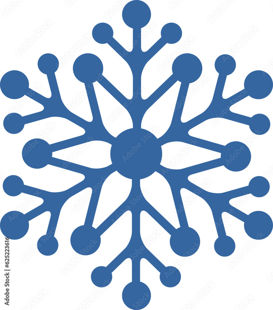 Blue geometric linear snowflake icon Blue geometric linear snowflake icon