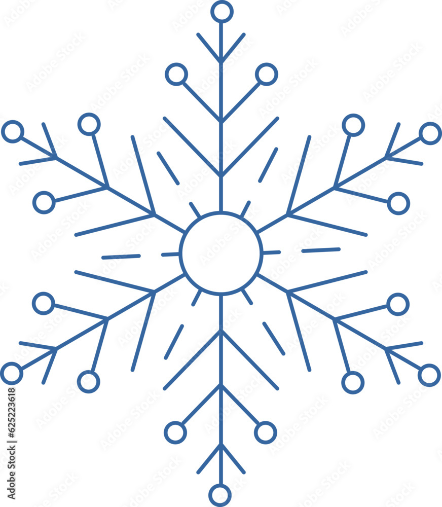 Blue geometric linear snowflake icon Blue geometric linear snowflake icon