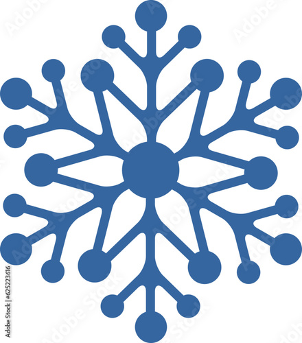 Blue geometric linear snowflake icon